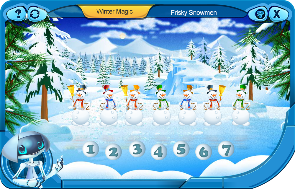 Frisky Snowmen elearning game for kids
